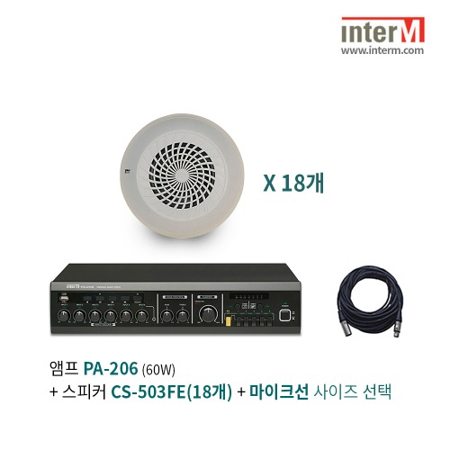 인터엠 PA-206 + CS-503FE(18개) 패키지